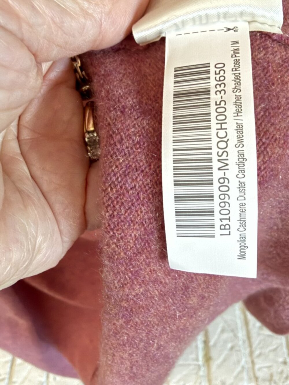 Quince 100% Mongolian Cashmere Duster Cardigan Sweater M NWT Heather Rose Pink - Picture 5 of 7